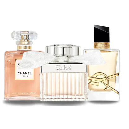 Zestaw promocyjny 3 perfum: Chanel COCO MADEMOISELLE, Yves Saint Laurent LIBRE e CHLOÉ 100ml